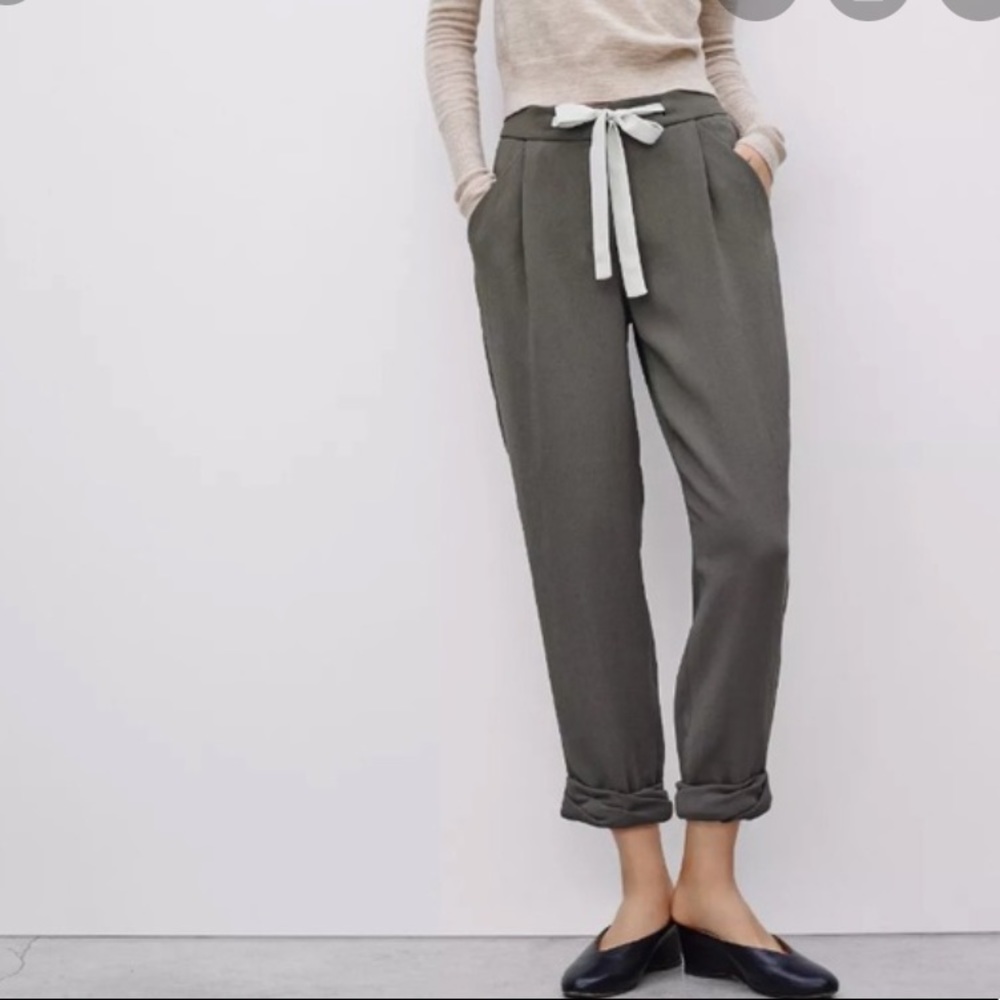 Aritzia Wilfred Tie Ribbon Crepe Pants